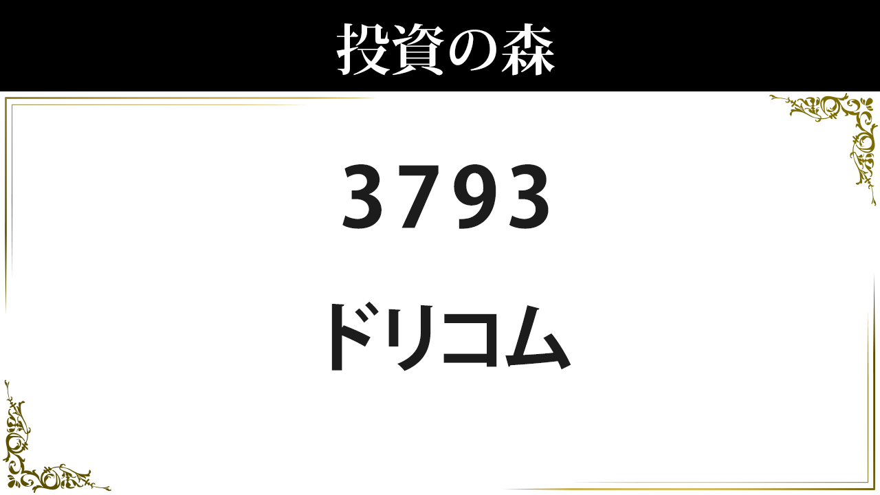 ドリコム 株価 情報 (3793) ｜ 投資の森